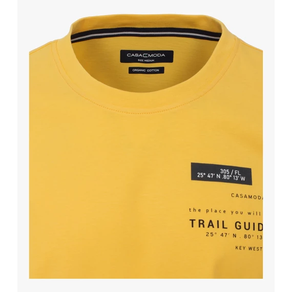 Casa Moda citromsárga kerek nyakú férfi póló nagyméretben