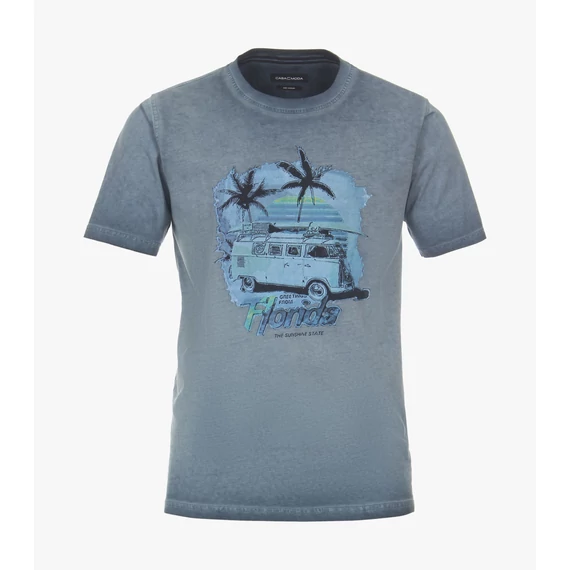 Casa Moda kék kerek nyakú férfi mintás póló nagyméretben