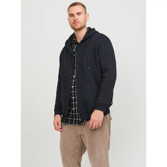 Jack&Jones fekete színű kapucnis pulóver, nagyméretben
