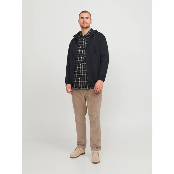 Jack&Jones fekete színű kapucnis pulóver, nagyméretben
