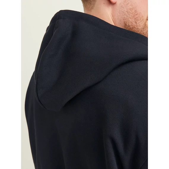 Jack&Jones fekete színű kapucnis pulóver, nagyméretben
