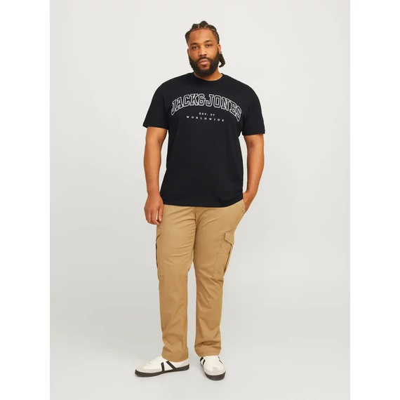 Jack&Jones feliratos fekete póló, nagyméretben