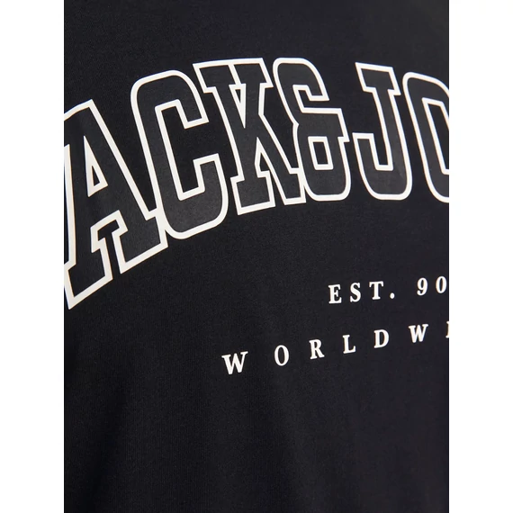 Jack&Jones feliratos fekete póló, nagyméretben
