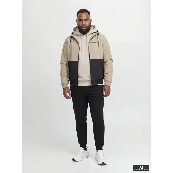 Jack & Jones fekete melegítőnadrág nagyméretben