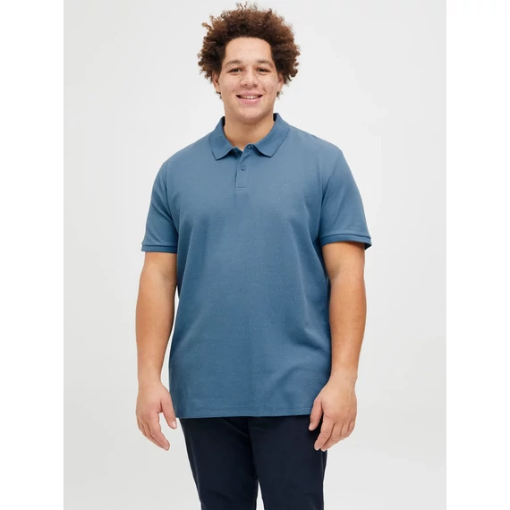 Jack&Jones türkiz galléros póló, nagyméretben