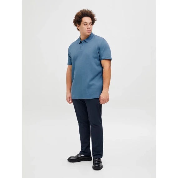 Jack&Jones türkiz galléros póló, nagyméretben