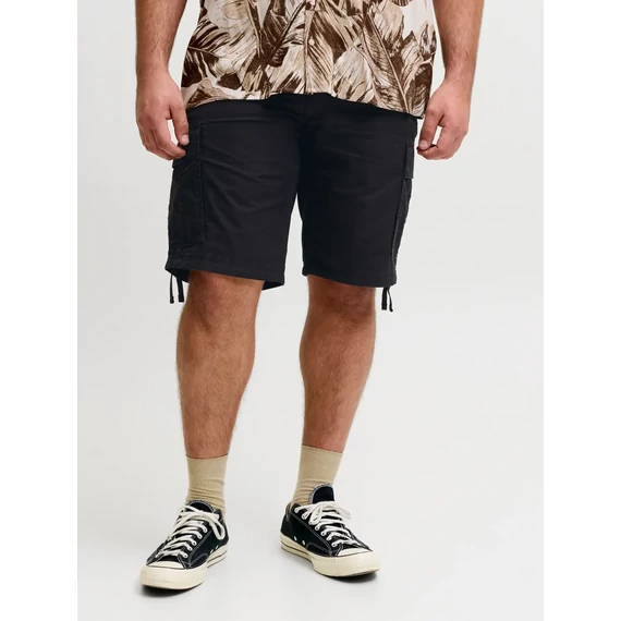 Jack & Jones fekete cargo rövidnadrág nagyméretben