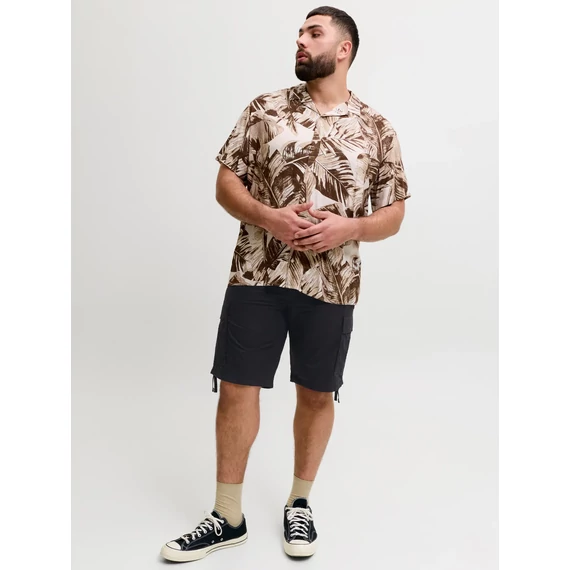 Jack & Jones fekete cargo rövidnadrág nagyméretben