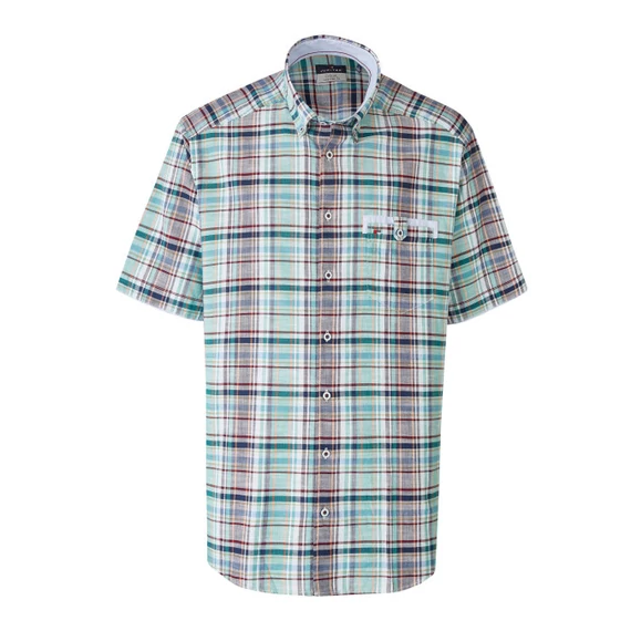 Jupiter kockás rövid ujjú férfi ing nagyméretben