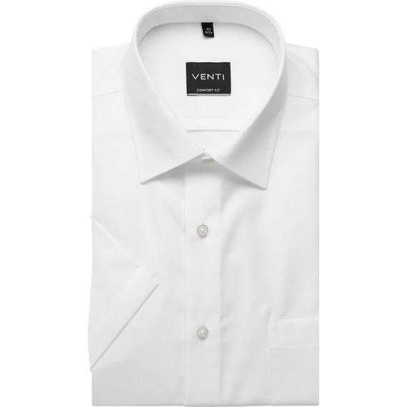 Venti fehér rövid ujjú férfi elegáns ing nagyméretben