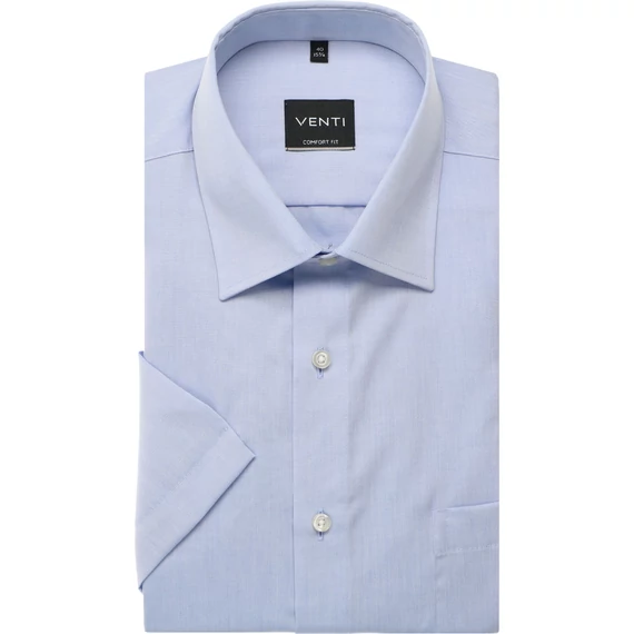 Venti viláágoskék rövid ujjú férfi elegáns ing nagyméretben
