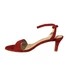 Lizard  elegáns piros bőr női szandál nagyméretben