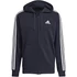 Adidas M 3S FT FZ HD sötétkék kapucnis pulóver