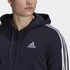 Adidas M 3S FT FZ HD sötétkék kapucnis pulóver