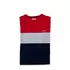 Ultimate piros-szürke-kék csíkos póló nagyméretben